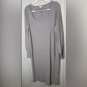 a.n.a Ribbed Long Sleeve Dress gray